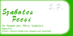 szabolcs pecsi business card