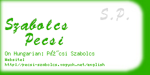 szabolcs pecsi business card